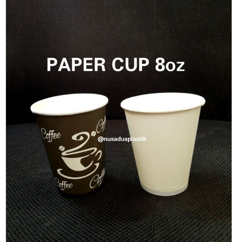 Jual Paper Cup 8oz Gelas Kertas Kopi (Khusus Via Grab) | Shopee Indonesia