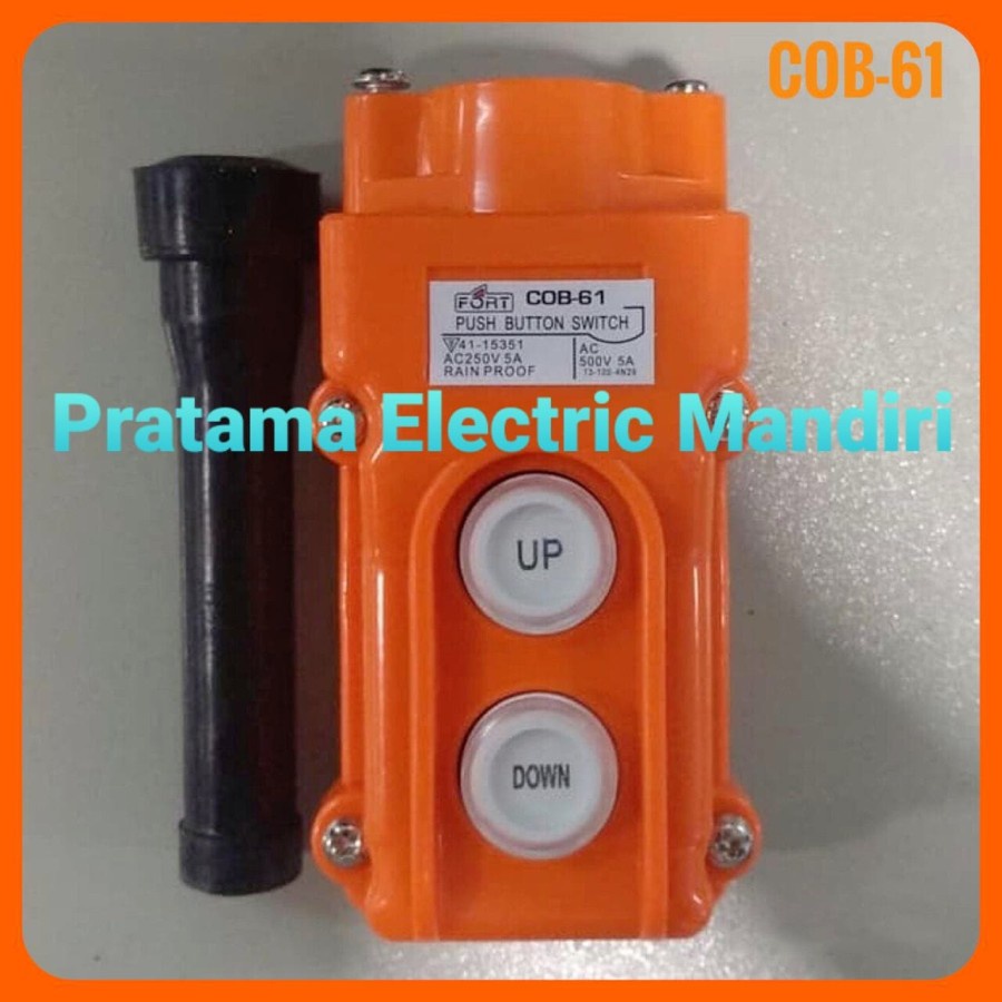 Jual FORT Hoist Push Button COB-61 5A 2 Tombol Without Emergency Stop ...