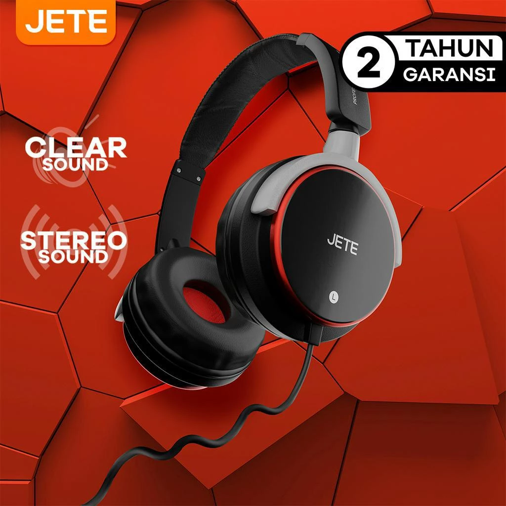 Headset Headphone Kabel JETE HB8 with Noise Cancelling Stereo - Garansi 2 Tahun