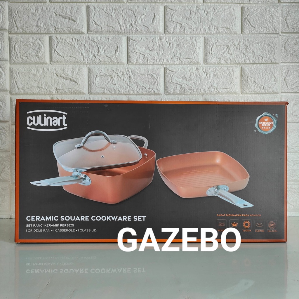 Jual Ceramic Square Cookware Set Culinart (Set Panci Keramik Persegi