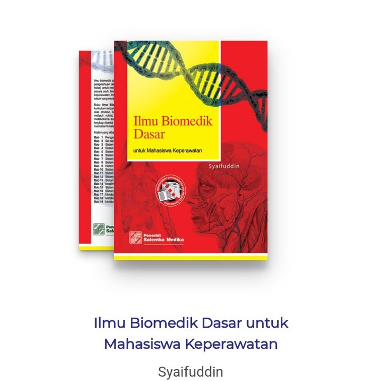 Jual Buku Ilmu Biomedik Dasar Untuk Mahasiswa Keperawatan Syaifuddin Shopee Indonesia