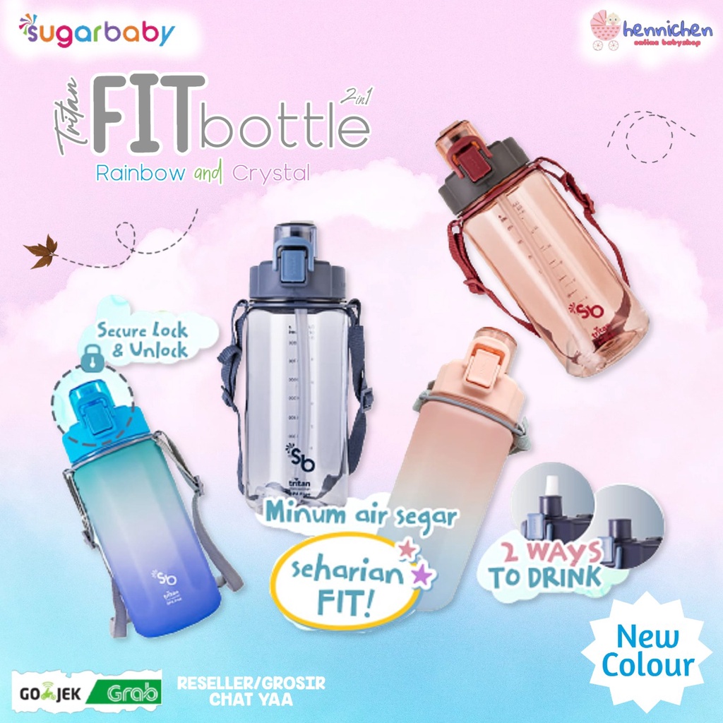 Jual Sugarbaby SUGAR BABY Tritan Fit Bottle 2in1 Rainbow And Crystal ...