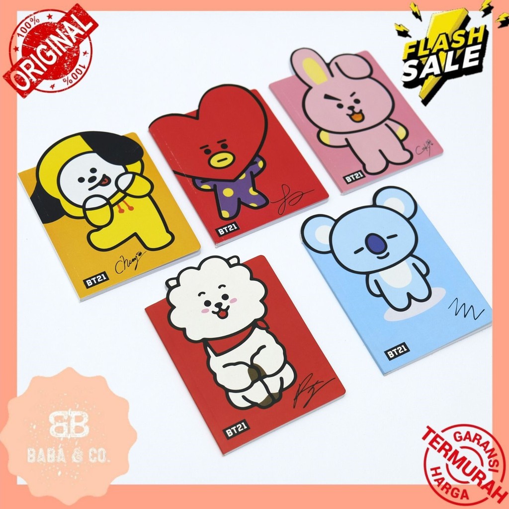 Jual NOTEBOOK BT21 BUKU CATATAN BT21 NOTES BT21 NOTEBOOK KPOP UKURAN A6 ...