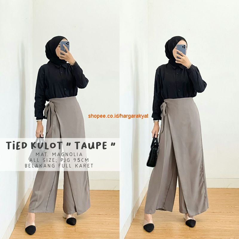 Jual Celana Kulot Rok 2in1 Bahan Airflow Crinkle Celana Rok Tied