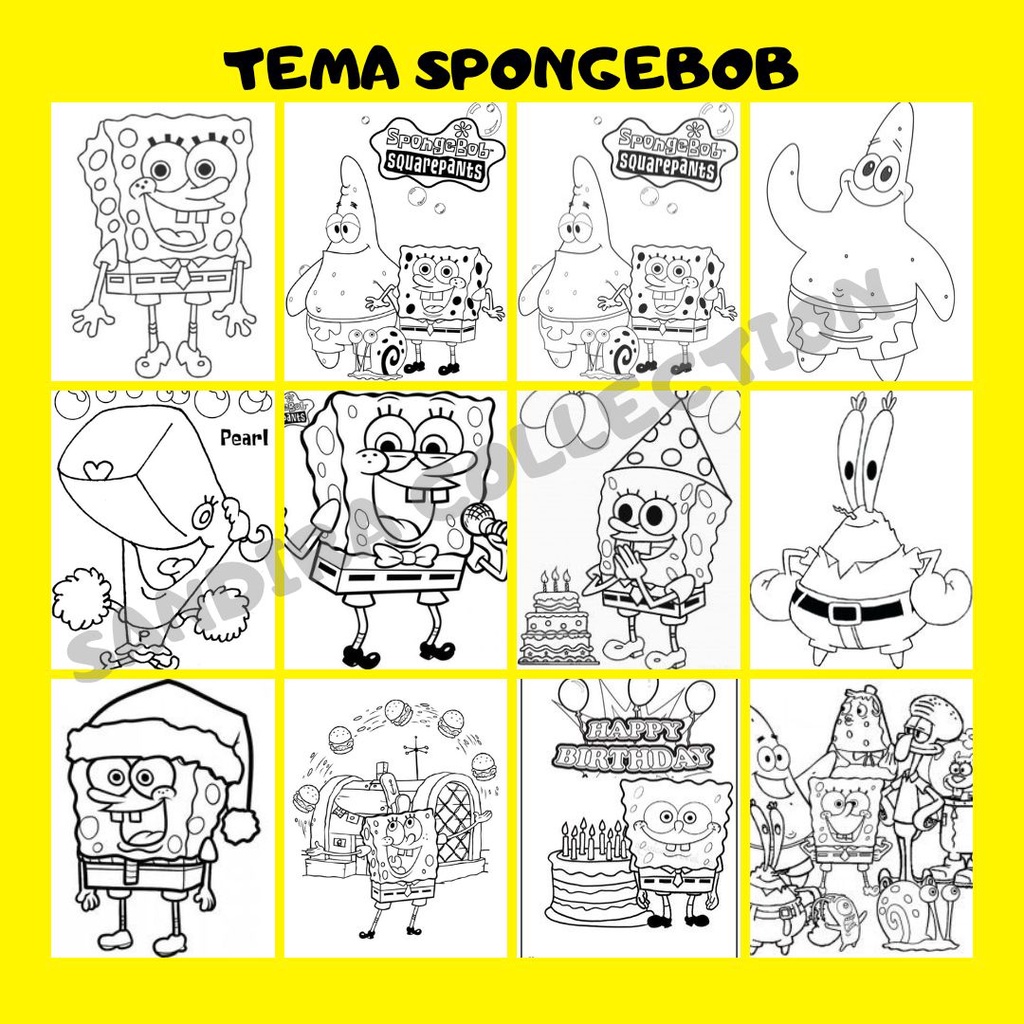 Jual LEMBAR / GAMBAR MEWARNAI ANAK SERIES SPONGEBOB | Shopee Indonesia