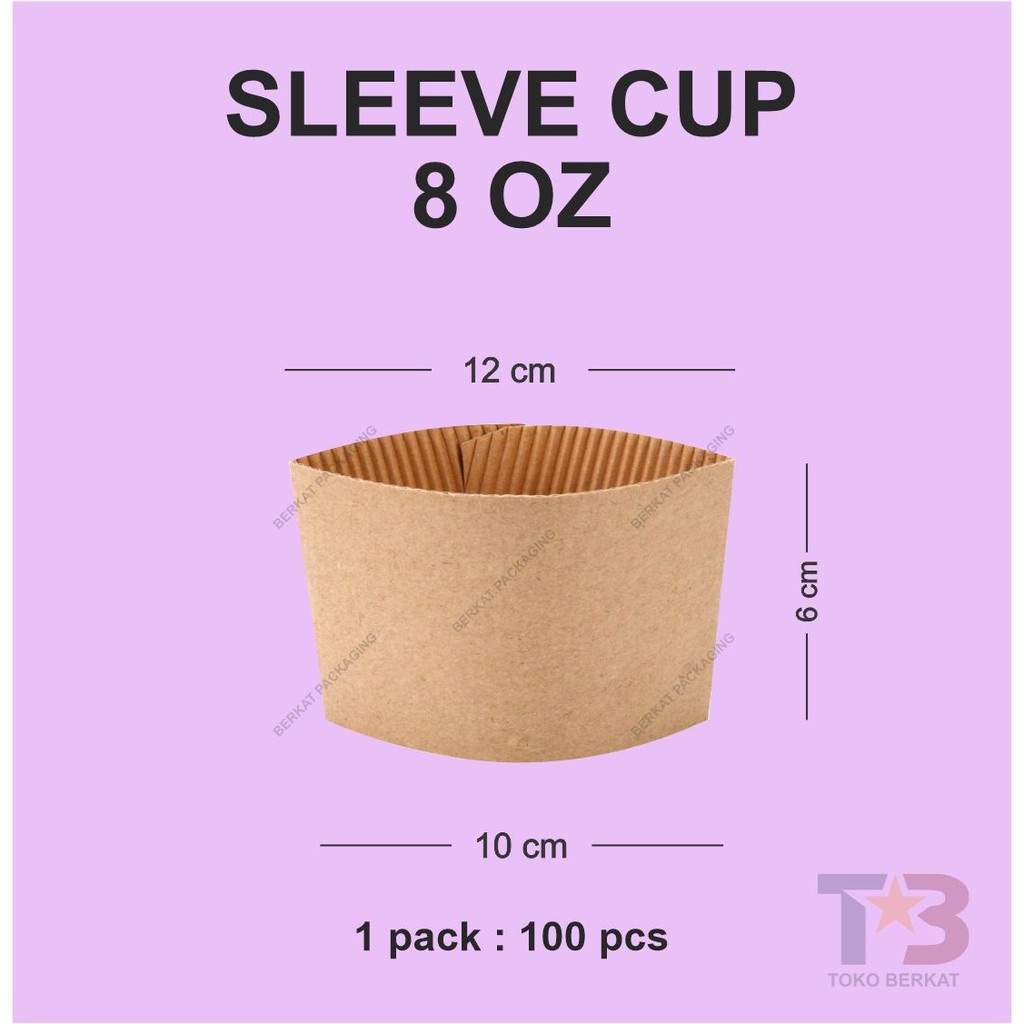 Jual Sleeve Paper Cup 8oz ISI 100bj / Holder Cup Kopi 8oz isi 100bj ...