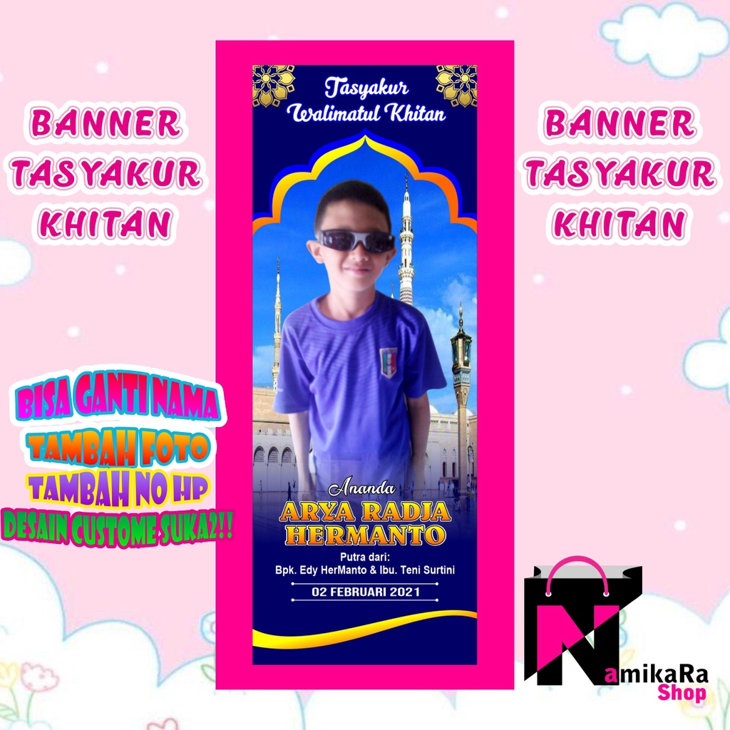 Jual Banner Spanduk Backdrop Khitan Anak Banner Tasyakur Khitan Custome Spanduk Sunatan