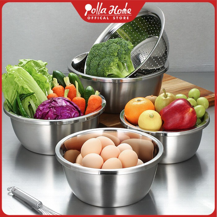 Jual Baskom Stainless Steel Set Isi 5 Baskom Makanan Baskom Serbaguna