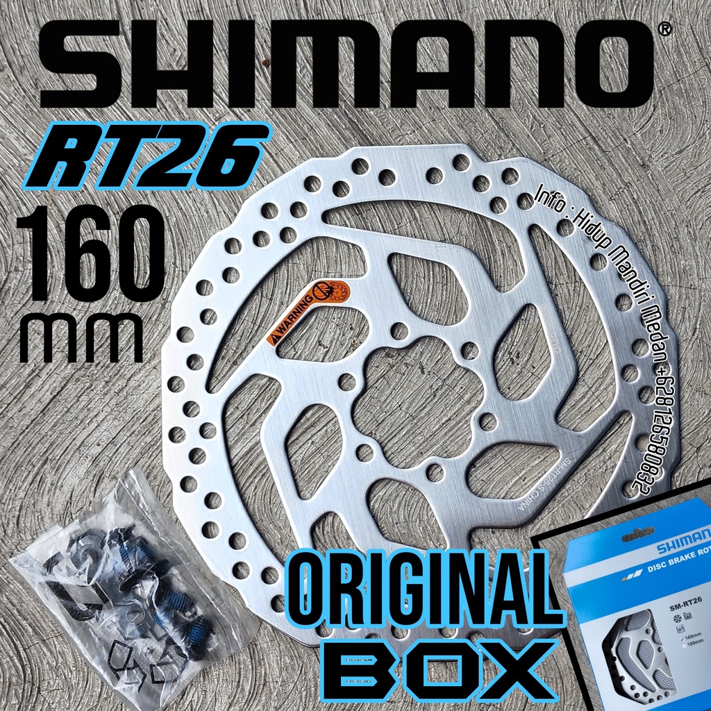 Jual Rotor Shimano 160 mm RT26 6 bolts bolt 160mm 6 inch Piringan ...