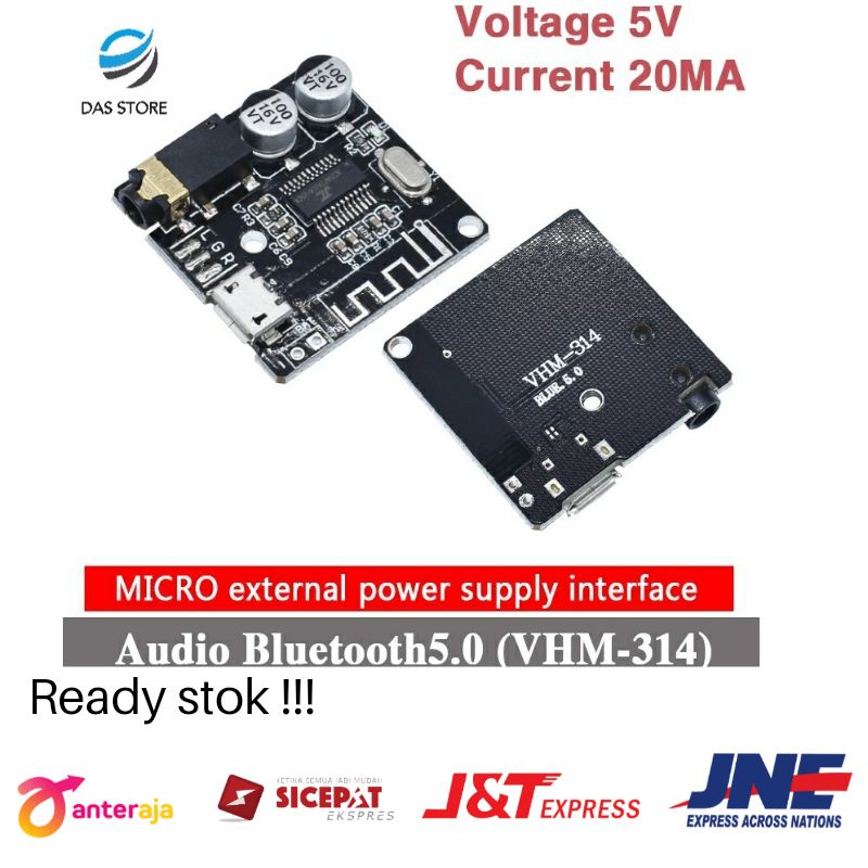 Moduł Bluetooth 4.0 Audio A2DP Stereo 3.7V-5V MicroUSB VHM 314 Jack 3