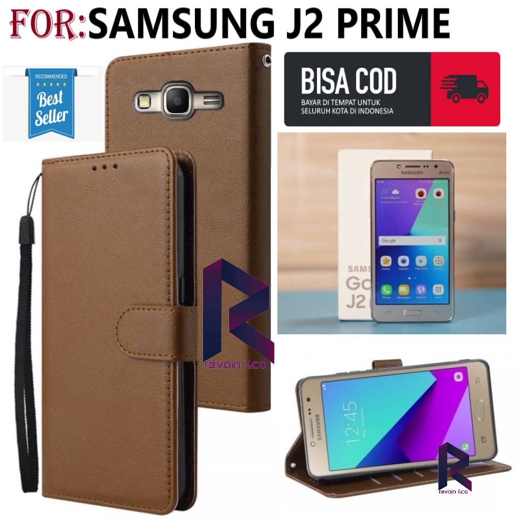 SAMSUNG J2 PRIME CASE FLIP WALLET LEATHER KULIT PREMIUM SARUNG BUKA TUTUP  FLIP CASE SAMSUNG J2 PRIME