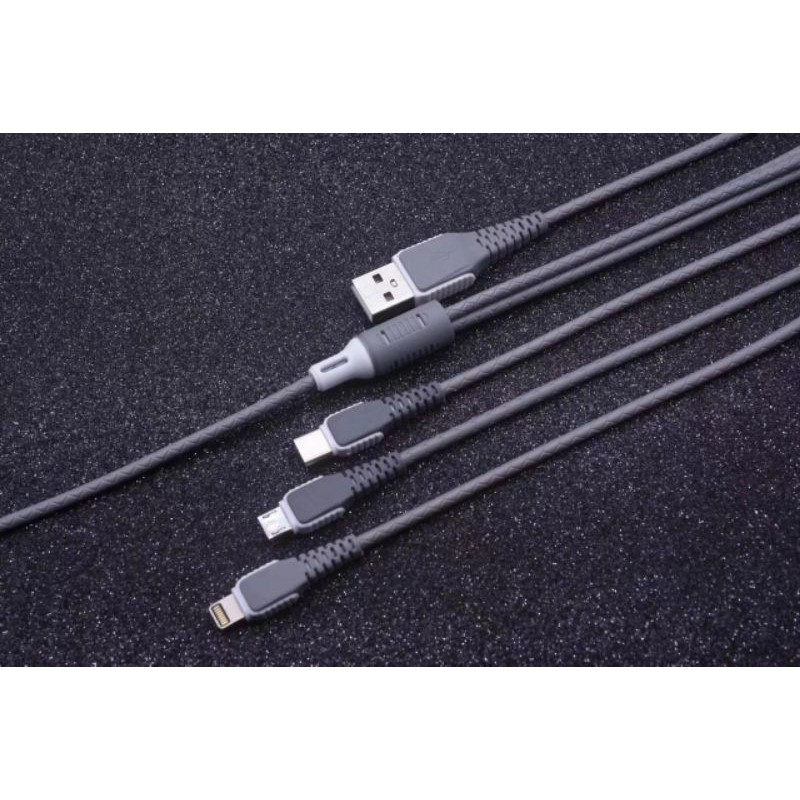 Jual Kabel 3 in 1 Kabel Cumi Cabang 3 Micro USB Type C Lightning ...