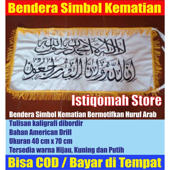 Jual Helnan_Store Bendera Simbol Kematian Warna Hijau Full Bordir ...