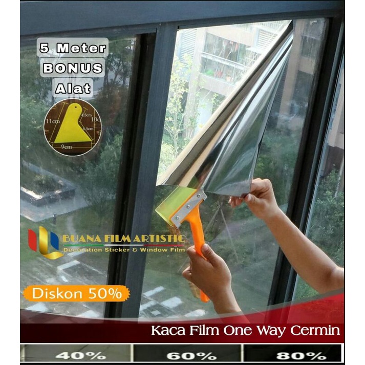 Jual KACA FILM ONE WAY Kaca film cermin Peredam panas matahari kaca