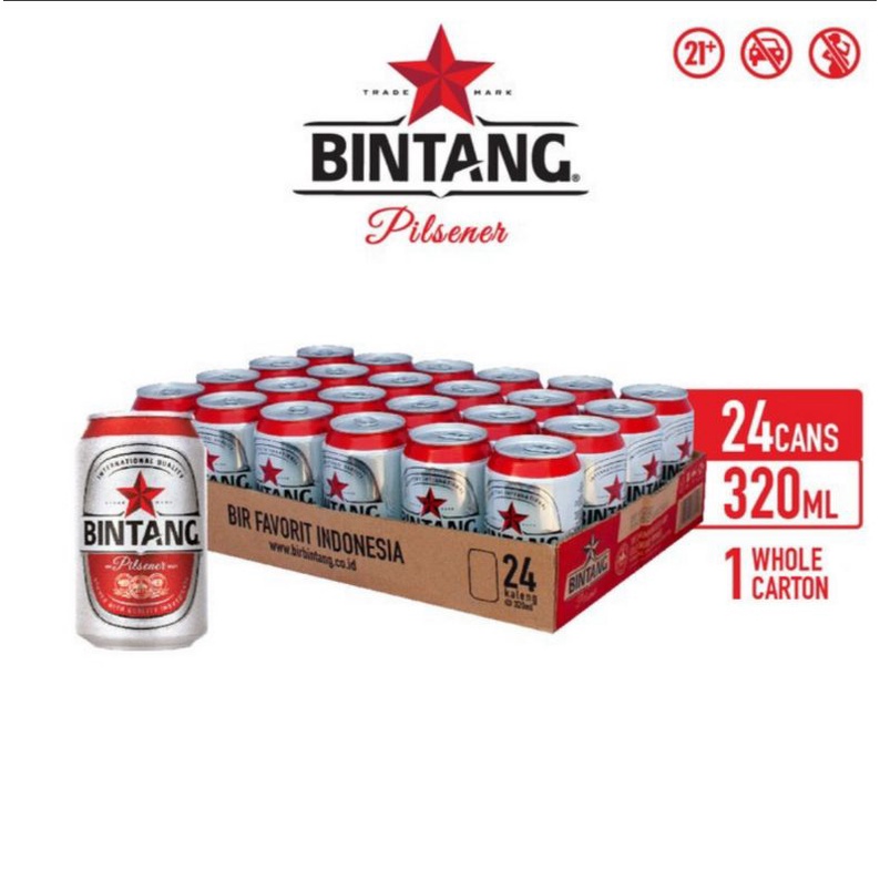 Jual Bintang Kaleng 320 Ml 320ml 1 Karton Isi 24 Kaleng | Shopee Indonesia