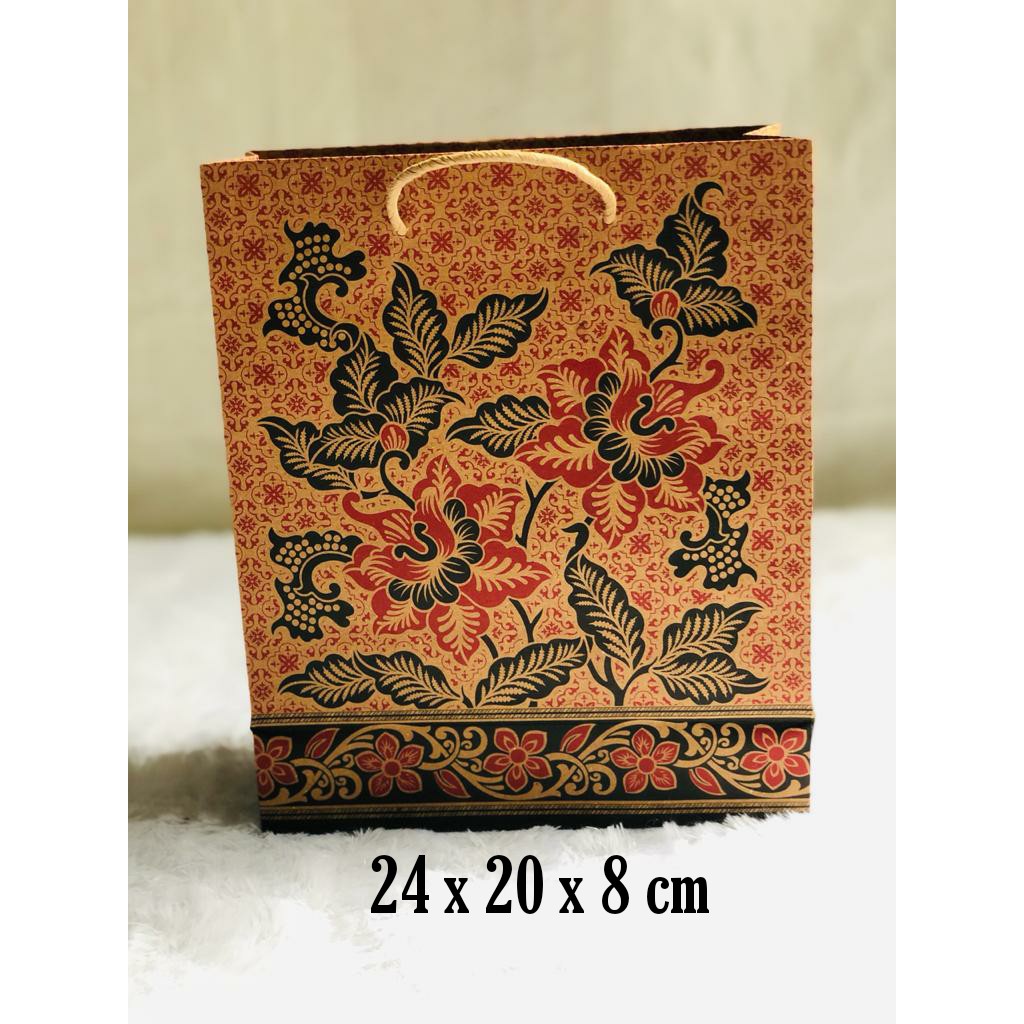 Jual Paper Bag Tas Kraft Paperbag Motif Batik Ukuran Kecil Tali Kertas ...