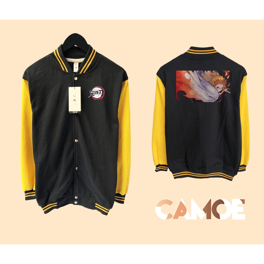Jual Jaket Baseball Varsity Anime Demon Slayer Rengoku kyojuro | Shopee ...