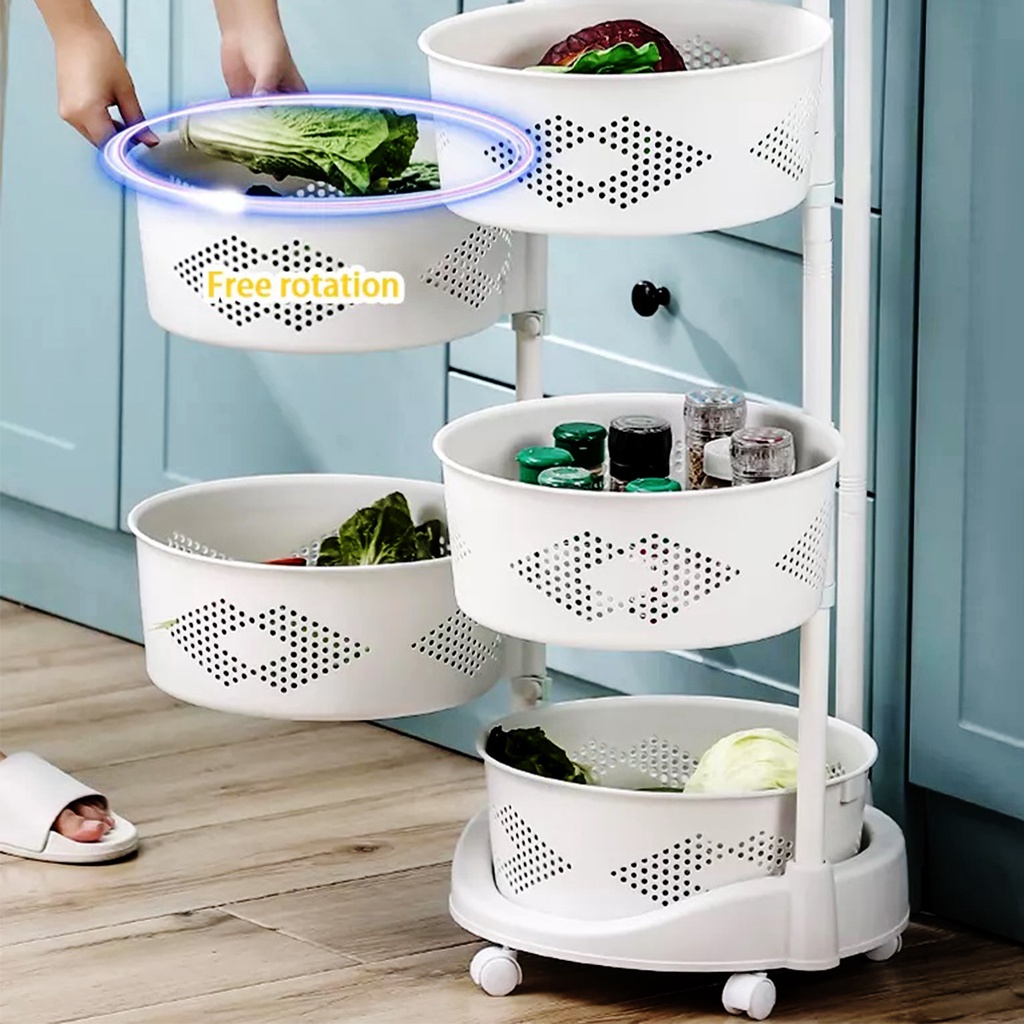 Jual Rak Susun Serbaguna Dengan Roda Rak Troli Rak Roda Model Bulat ...