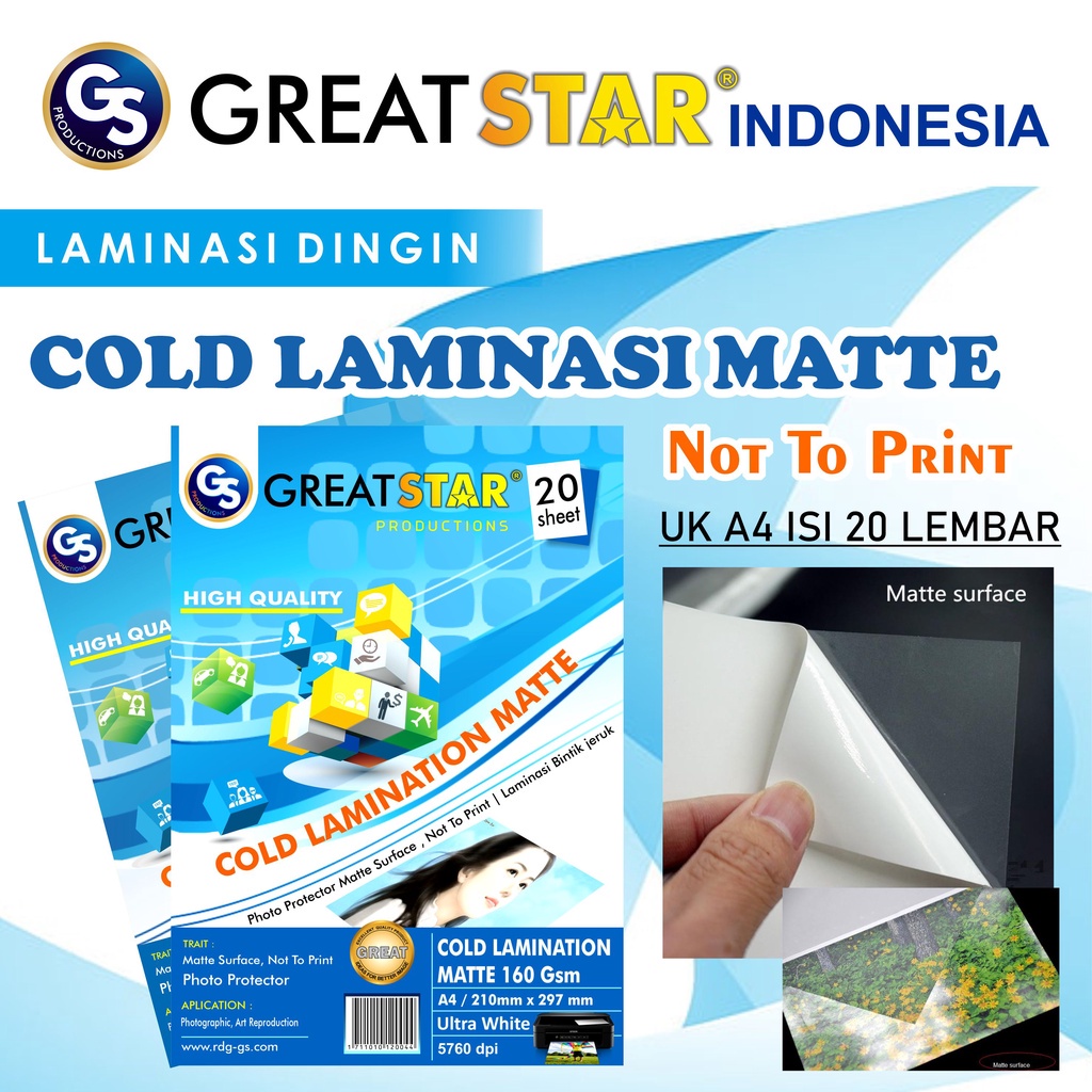 Jual COLD LAMINATION MATE DP a4/20 lembar 160 GSM | Shopee Indonesia