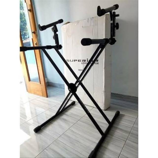 Jual STAND KEYBOARD DF 036 DOUBLE SUSUN STANDING KEYBOARD DOUBLE 2