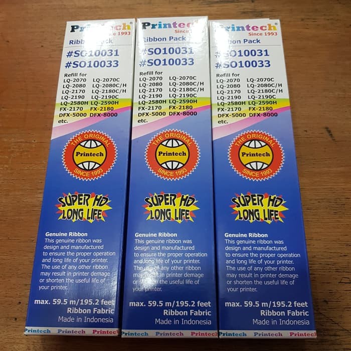 Jual Refill pita Printech Epson Ribbon Pack SO10031 SO10033 LQ 2170 ...