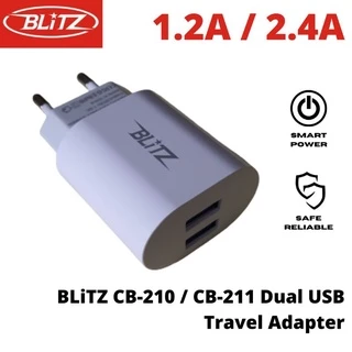 BLiTZ Adaptor Charger CB-210 / CB-211 Dual Ports 2 USB 1.2A / 2.4A