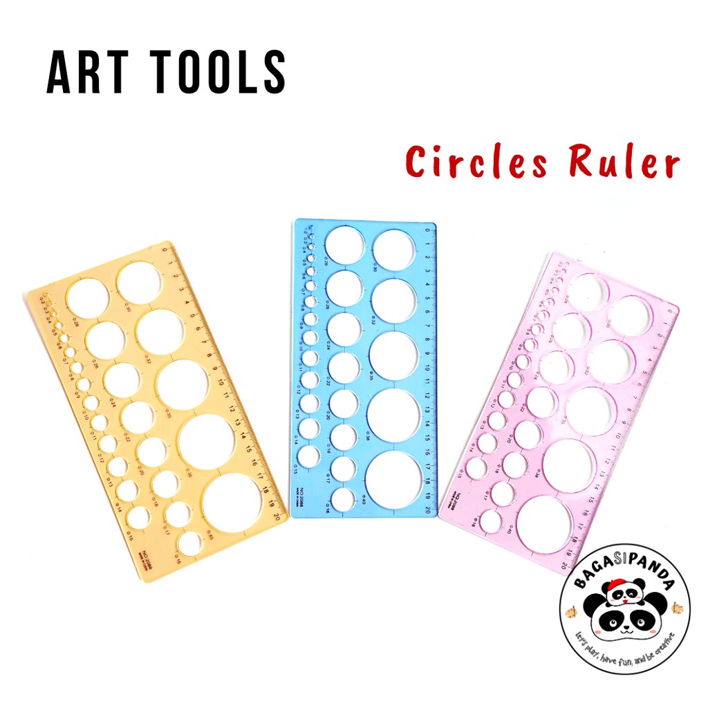 Jual Penggaris Lingkaran Berbagai ukuran (panjang penggaris 20 cm