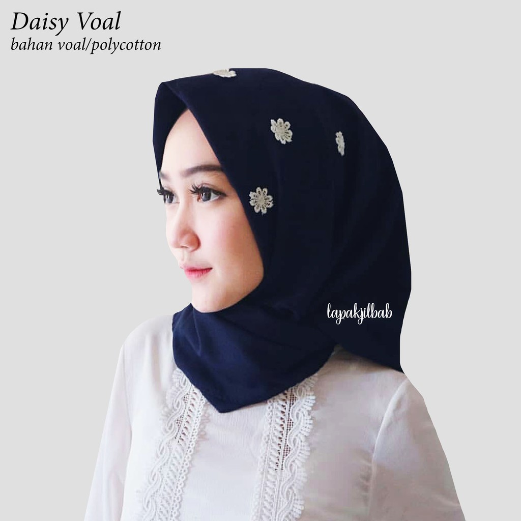 Jual Dijual Lapak Jilbab Jilbab Segiempat Daisy Voal Square Polycotton