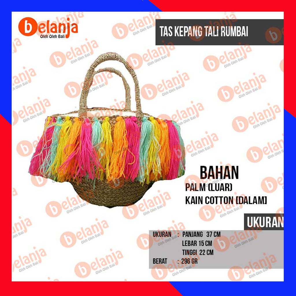Jual Tas Kepang Tali Rumbai / tas piknik tas anyaman prawedding tas ...