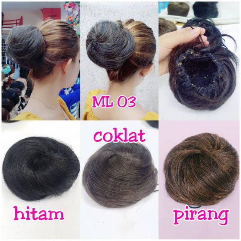 Jual wig cepolan Fun Bun M/rambut unyeng/sanggul modern unyeng/sanggul ...