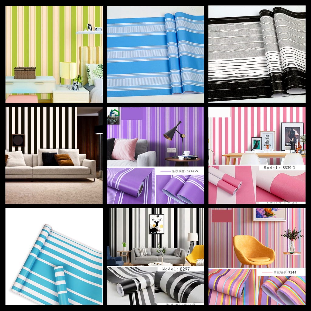 Jual Wallpaper Dinding Motif Salur All Variant Size 45cm X 10m