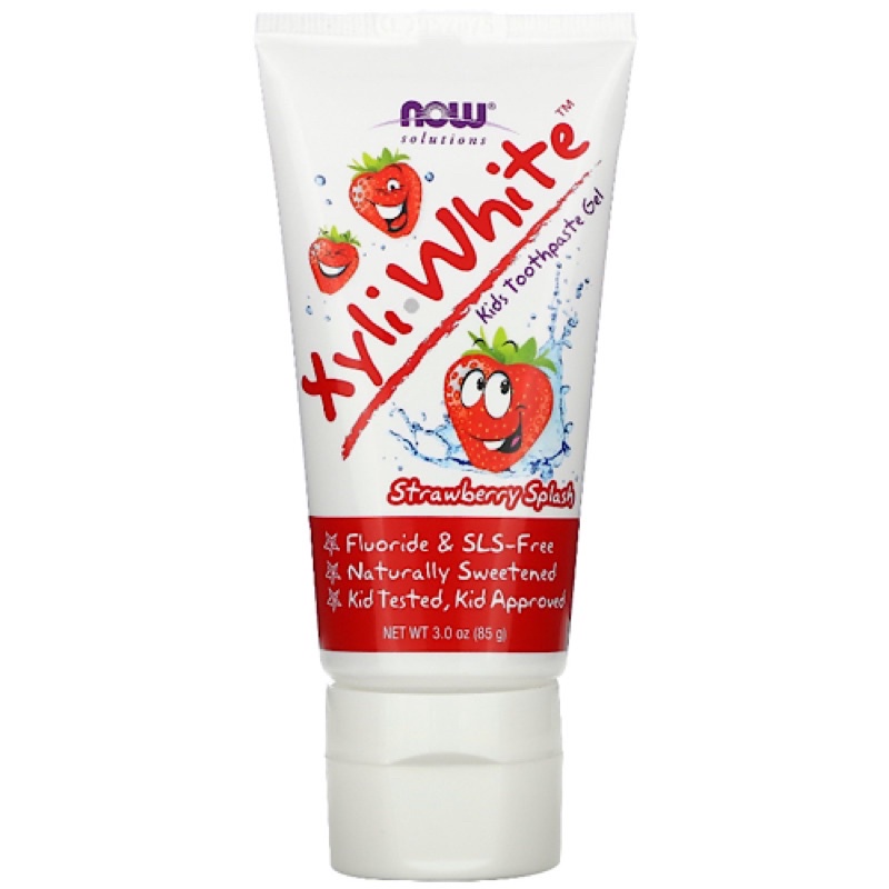 Jual NOW Xyli White Kids Toothpaste Gel Strawberry Splash Shopee