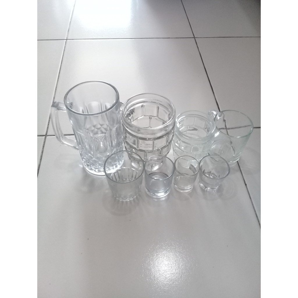 Jual Gelas Cangkir Mug Minum Teh Kopi Beer Sloki Soju Kaca Bening Khusus Gojekgrabkargo 3226