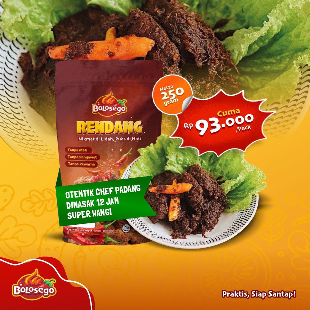 Jual READY STOK BOLOSEGO Rendang Padang Premium Bergaransi | Shopee ...