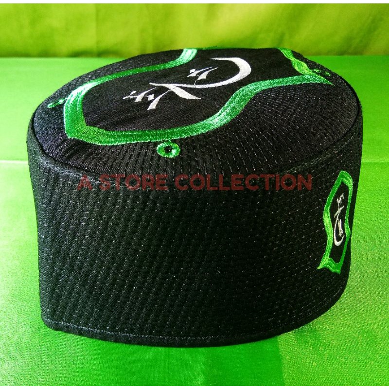Jual Peci Kopiah Terompah Darkah Hitam Hijau Tebal - Model Malaysia ...