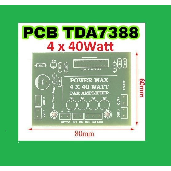 Jual PCB TDA7388 4x40Watt Power Amplifier BTL 4 Channel 40W | Shopee