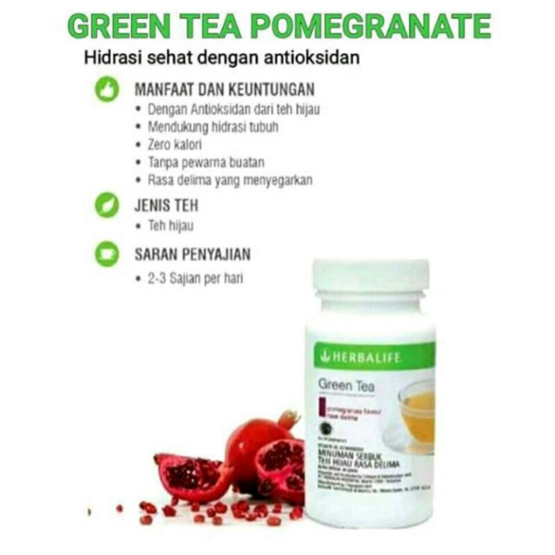 Jual Herbalife Green Tea Pomegranate Flavor Rasa Delima Shopee