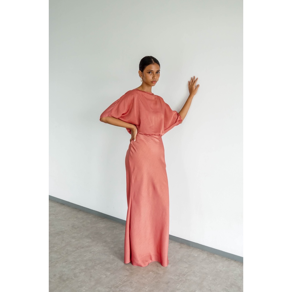 Jual PAFON Elyse Dress - Rose | Shopee Indonesia