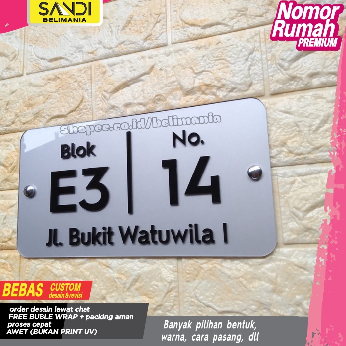 Jual PAPAN NOMOR RUMAH AKRILIK | NOMER RUMAH AKRILIK | NO RUMAH AKRILIK ...