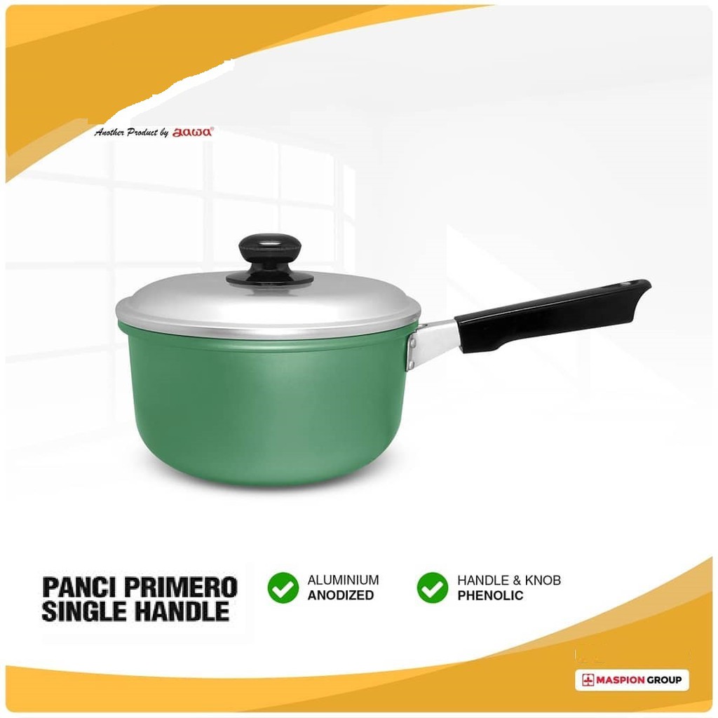 Jual PANCI PRIMERO 16 CM SINGLE HANDLE TUTUP ALUMUNIUM PANCI MASPION ...