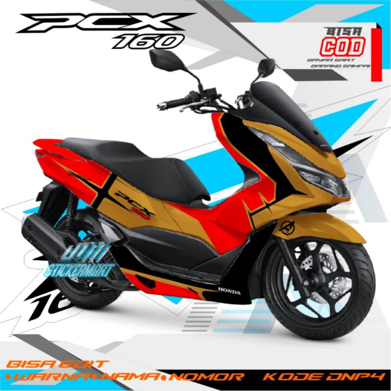 Jual sticker decal full body honda PCX grafish gold red | Shopee Indonesia