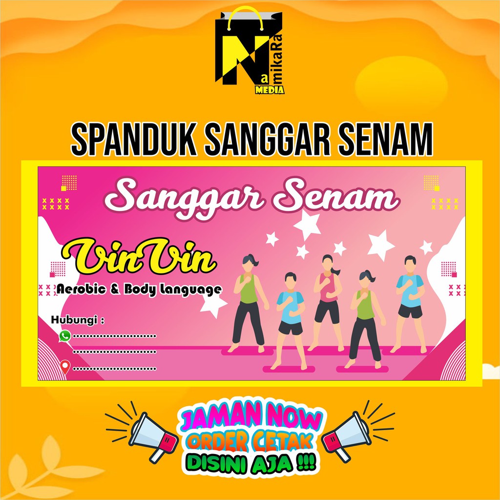 Jual Spanduk Banner Backdrop Sanggar Senam/ Spanduk Senam / Banner ...