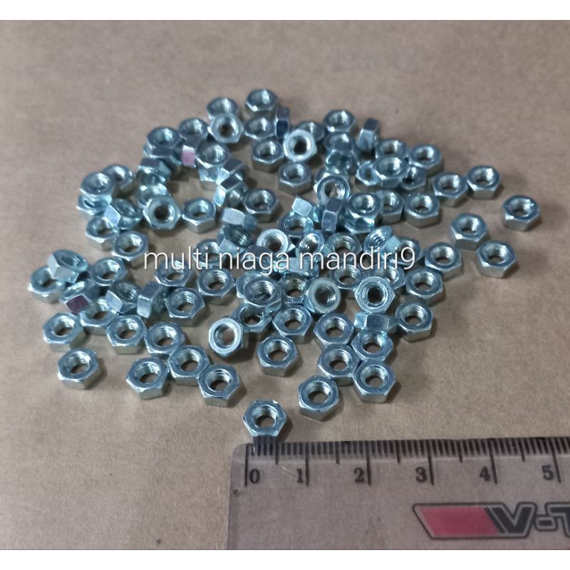 Jual mur hexagonal m4 kunci 7mm / mur m4 segi6 putih galvanis kunci 7mm ...