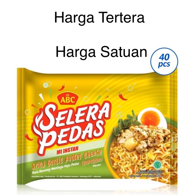 Jual Abc Selera Pedas Mie Mi Instant Rasa Spicy Garlic Butter Cheese