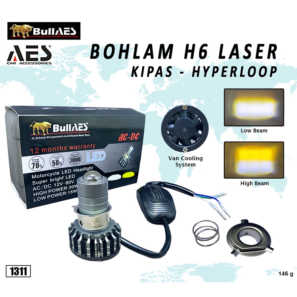 Jual Lampu Led Laser Headlamp H6 H4 Hyperloop AC DC BULLAES Shopee