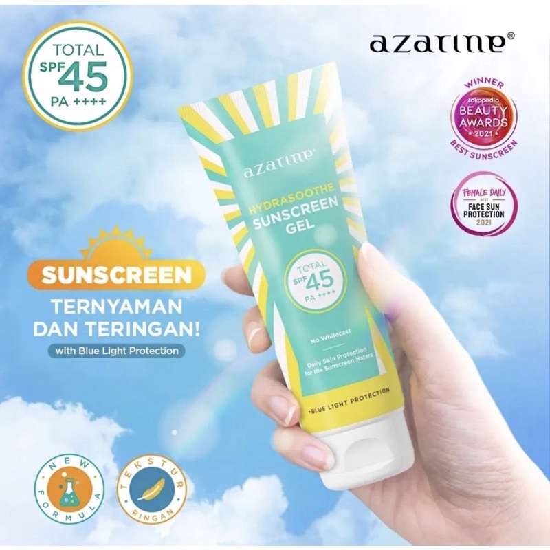 Jual UPGRADE FORMULA(kemasan baru) AZARINE HYDRASHOOTHE SUNSCREEN GEL ...
