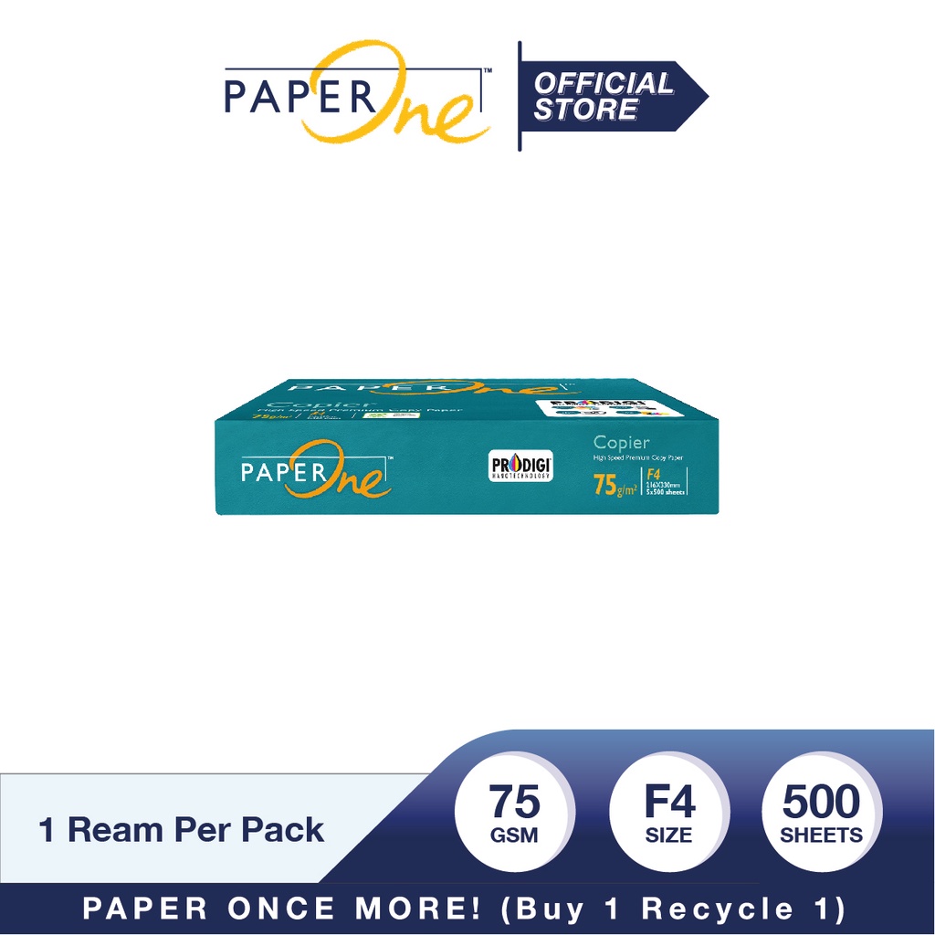 PaperOne Kertas F4 75gr Copier 1 Rim (500 lembar) Kertas HVS F4 Kertas Fotocopy (5)