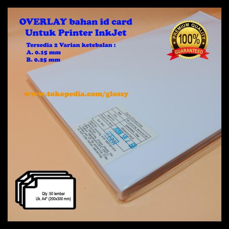 Jual bahan pvc id card 50 lembar overlay shopee indonesia