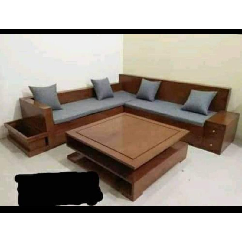 Jual kursi meja tamu minimalis kantor kayu jati | Shopee Indonesia