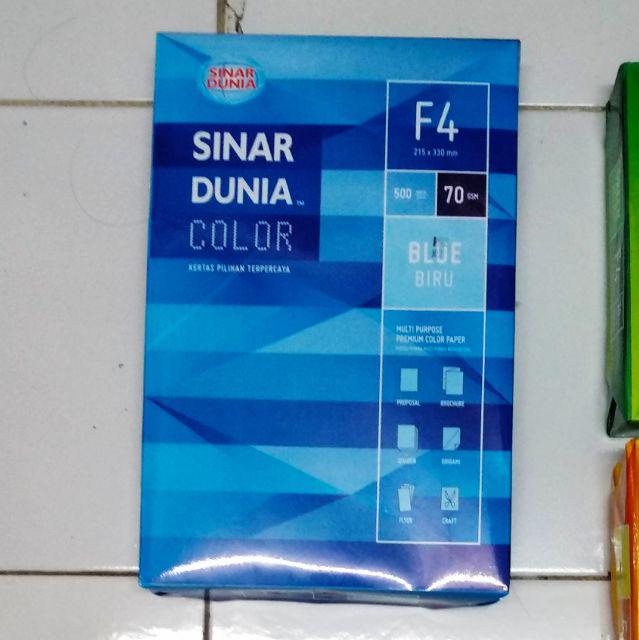 Jual Kertas Hvs F4 70 Gram Sinar Dunia Warna Color Sidu 1 Rim 500